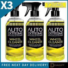 3 x CAR WHEEL CLEANER SPRAY 720ML REMOVES BRAKE DUST ROAD GRIME VAN AUTO EXTREME