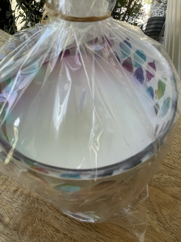Mosaic citronella candle outdoor only reusable jar Colorful Boho Deck Glass NEW - Image 4 of 4