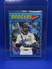 2026 Topps Heritage #12 Mookie Betts White Chrome & Light Blue Sparkle Refractor