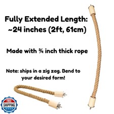 Lovely Little Flyers Bird Rope Perch for Parrots, Bendable Natural Jute Boing...