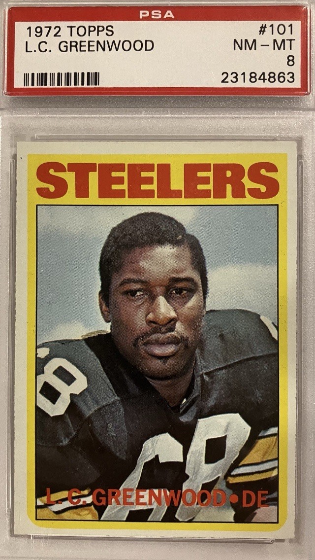 1972 Topps L.C. Greenwood #101 RC PSA 8 Steelers Senior Finalist HOF! POP 395!
