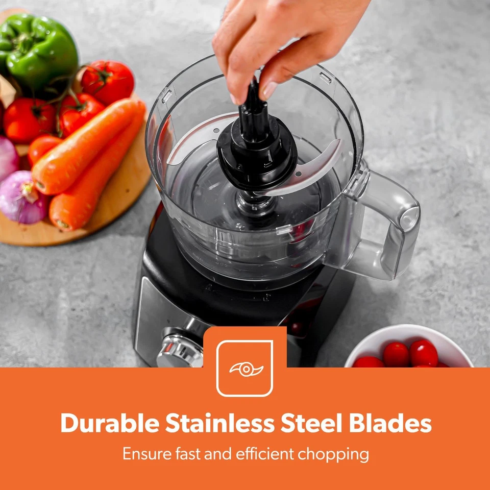 GEEPAS 1200W Compact Food Processor and Blender, Stainless Steel Blender - Image 4 of 4