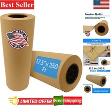 Durable 17.5" x 350ft Brown Kraft Paper Roll - Made in USA for Crafts & Shipping