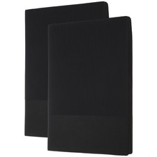 2Pack Hardcover Leather Lined Note Book, 100 Pages 8.3x5.7" A5, Black