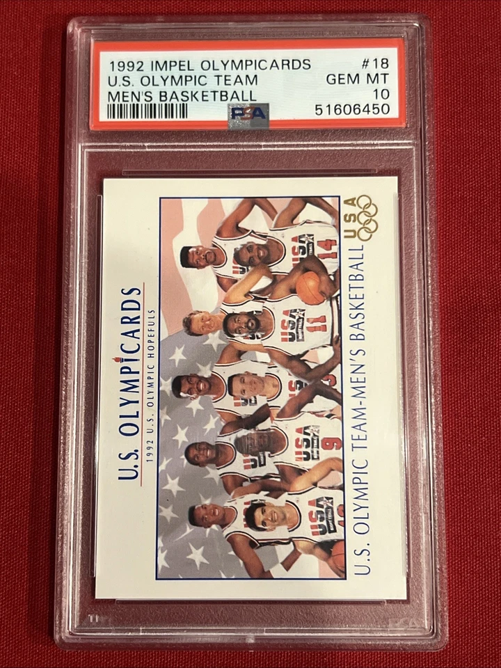 1992 Impel Olympicards US Olympic Team #18 Men’s Basketball PSA 10 - Image 3 of 4