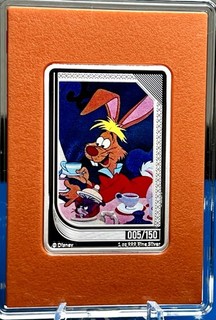 2024 Agoro DISNEY Classics Trading Coin LA LEPRE DELLA MARCIA Topazio 1 oz Argento BASSO #5