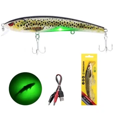 TRUSCEND Fishing Lures Fishing Light Attractant 4.9" Rechargeable LED Minnow