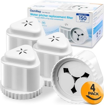4Pack Replacement Filter for EPIC Water Filter Pitcher, Water Filter Pitcher