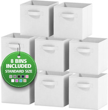 Storage Cubes Pack of 8 - Standard Size Cube Storage Bin 10.5X10.5X11 with Dual