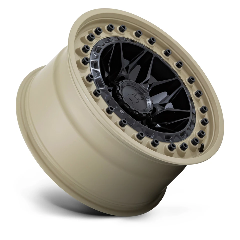 Llanta negra Rhino Alpha 17x9 6x5,5 negro mate labio arena 17" -12 mm para Ford Toyota Foto 2 de 4