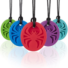 Spider Sensory Chew Necklaces, 5Pack Chewy Necklace Sensory Toys for Autistic Ch
