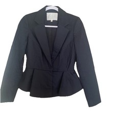 Rachel Roy Black Quilted Blazer 100% Cotton S...