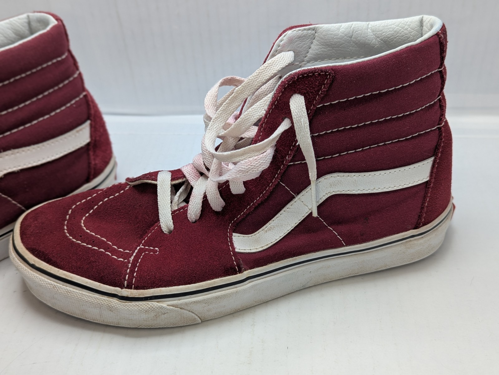 SAOLA Scarpe da skateboard alte Vans Off The Wall rosse in tela scamosciata M US 8 W US 9 5