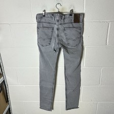 Replay Jeans Mens W31 L34 Grey Anbass Slim Tapered Stretch Zip Fly M914Y Denim