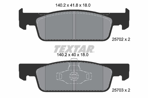 Fits TEXTAR 2570201 Brake Pad Set, disc brake 2570201 Brake pads set front , fi - Image 7