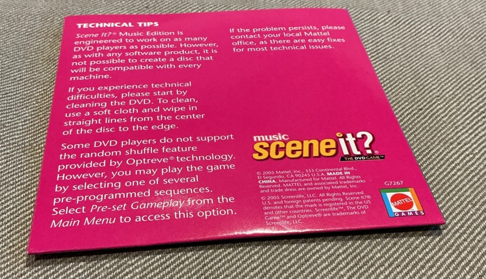 Scene it? Music DVD game replacement parts Disc DVD ~ NEW ~FREE SHIP - Image 2 of 2
