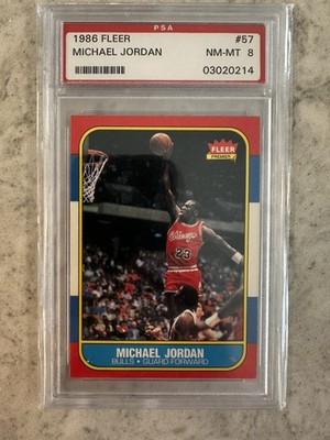 1986-87 MICHAEL JORDAN! RC PSA 8 Fleer #57 Rookie BULLS HOF GRAIL