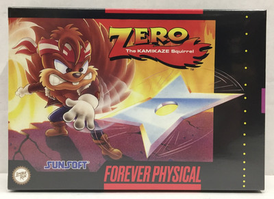 NEW sealed ZERO THE KAMIKAZE SQUIRREL Super Nintendo SNES Limited Run SUNSOFT