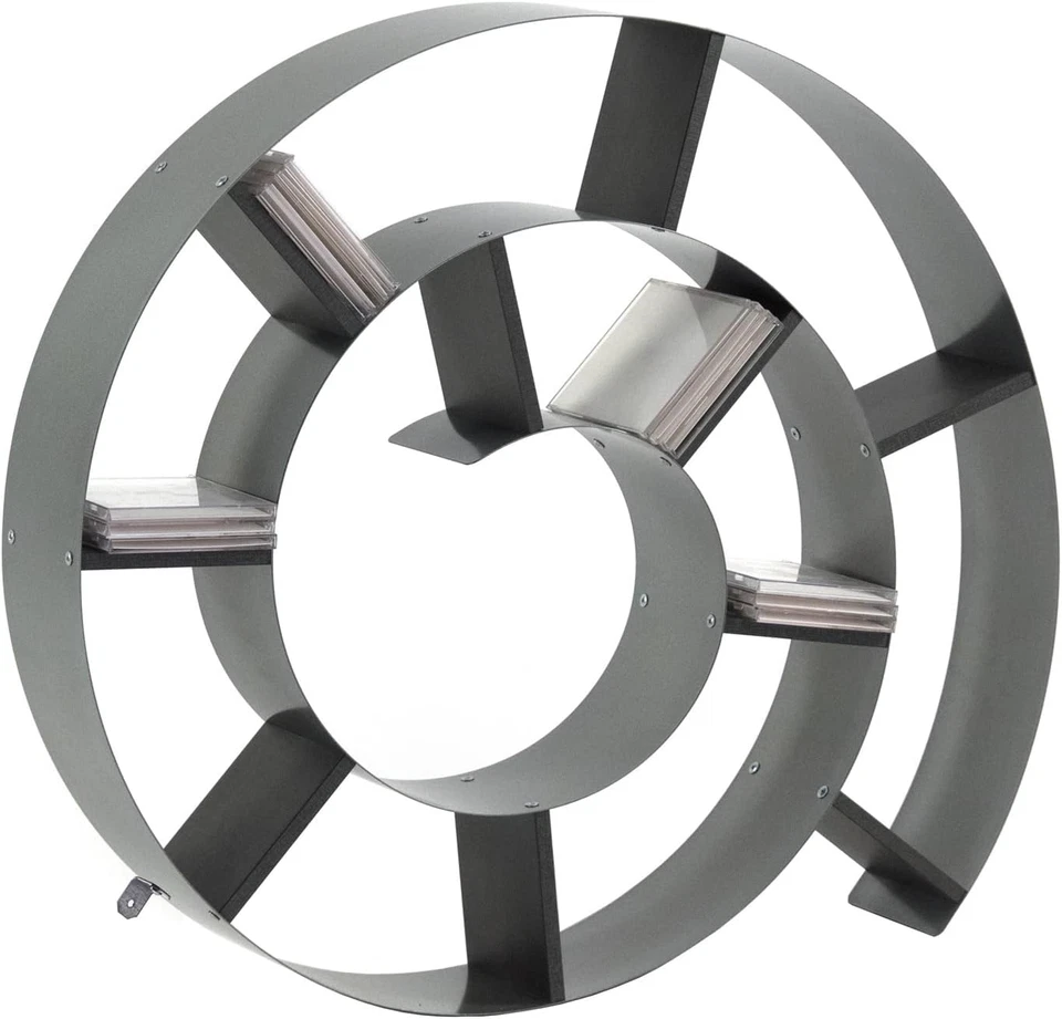 Design Scaffale Da Parete Snail, Libreria, Argento/Grigio, 74X82X13Cm, Forma Chi - Immagine 4 di 4