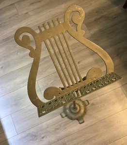 Vintage Ornate Floral Brass Music Stand Antique Adjustable Height
