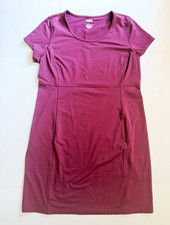 Duluth Trading Co NoGA Dress Womens L Purple Short Sleeve Zip Pocket Active