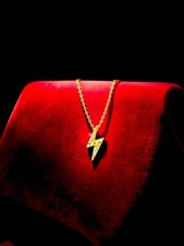Logan Hollowell Thor Ragnarok Lightning Bolt Pendant 14K Gold 16" Chain