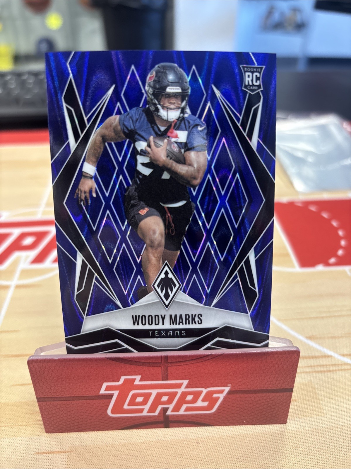 2025 Panini Phoenix Football Blue Seismic Woody Marks RC #236 /35