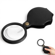 10X Small Pocket Magnifier Glass, Magnifying Glass Black