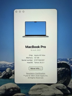 Apple MacBook Pro 16'' (1TB SSD, M1 Max, 32GB) Laptop - Space Gray - MK1A3LL/A...