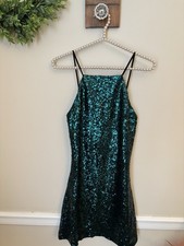 Lulus Womens Size XS Green Sequin Mini Dress Sleeveless