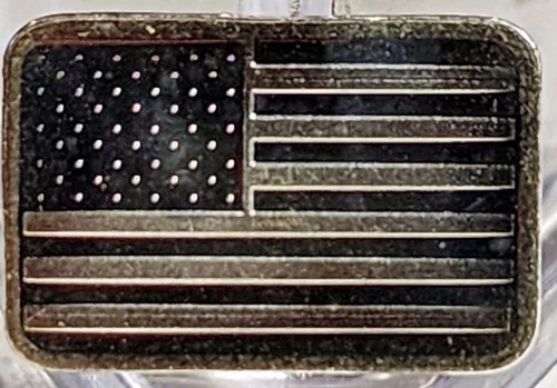 1 Gram .999 Fine Silver Art Bar Ingot. U.S.A. Flag. Fun & Unique Way To Invest.
