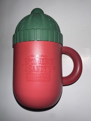 Happy Hats Red Stainless Steel Mug 12oz SpongeBob And Sandy s Country Christmas