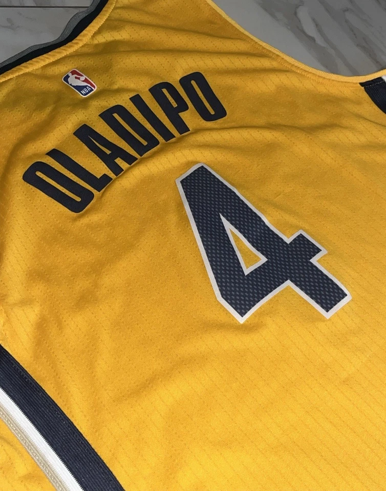 Мужская футболка Nike Swingman Indiana Pacers Victor Oladipo No4 52 с золотым шитьем NBA - Изображение 4 из 4