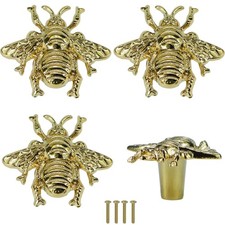 Bee Drawer Knobs Brass Gold Kitchen Cabinet Knobs Furniture Drawer Pulls Repl...