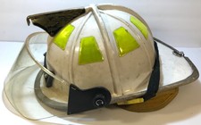 VINTAGE CAIRNS WHITE FIREMENS HELMET BRASS EA...