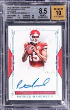 2017 Panini National Treasures Rookie Platinum Patrick Mahomes Auto RC 1/1