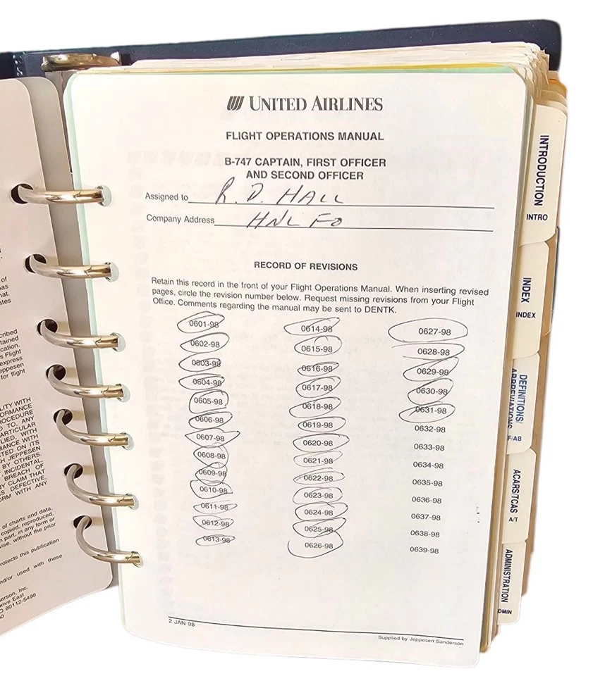 JEPPESEN United Airlines B747 Captain Honolulu Domicile Flight Operations Manual - Image 3 of 4