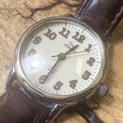 Vintage Timex Indiglo Casual Watch | Round Dial Silver-tone Watch 1216 Cell 