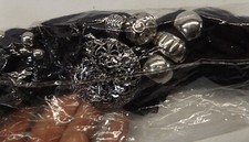 Lightweight Formal Evening Accent Scarf Black with Cutout Circle Charm - New