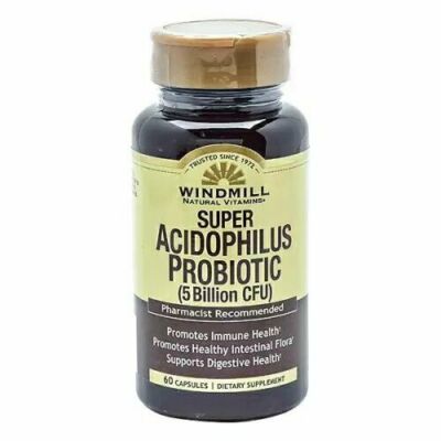 Windmill Natural Vitamins Super Acidophilus Probiotic Supplement Capsules 60 Ct