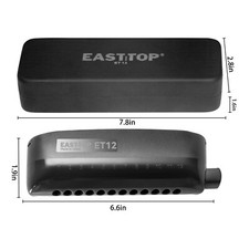 EASTTOP ET12 Chromatic Harmonica of C key for Adults and Professionals US Ship