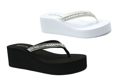 rhinestone wedge flip flops