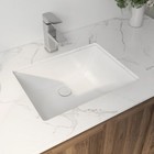 Eridanus 18"x13" Vitreous China Rectangular Undermount Bathroom Sink Crisp White