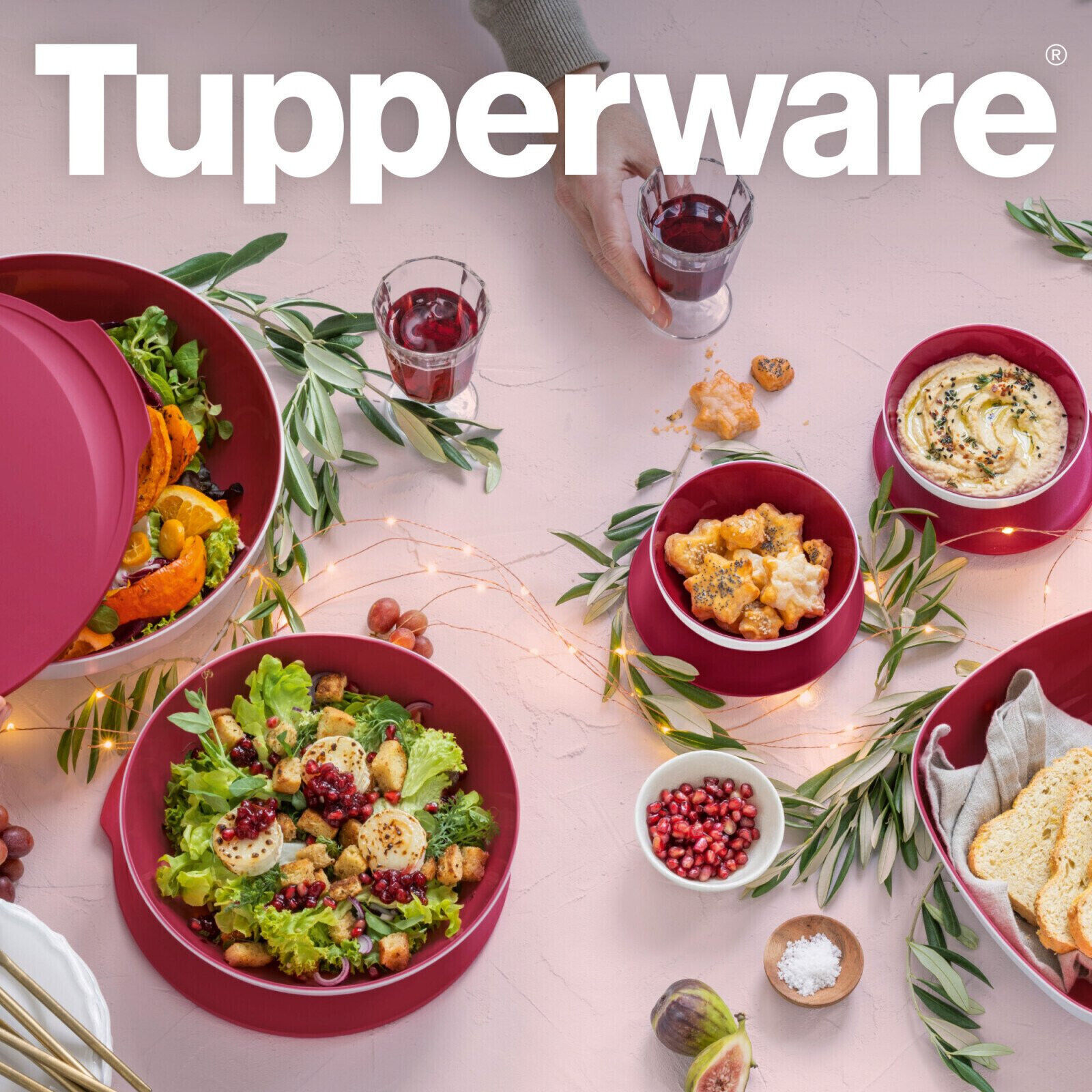 Tupperware Allegra Perle Servierschale – Weiß, Spülmaschinenfest, Praktisches Quartett