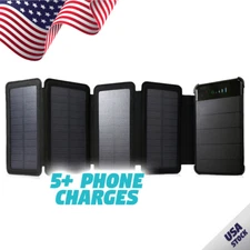 Folding 4 Panel 10,000mAh Portable Solar Power Bank