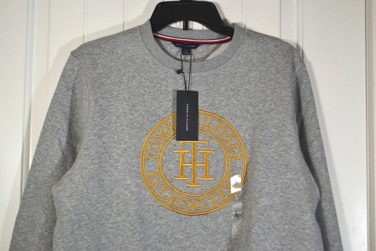 NWT WOMEN\'S TOMMY HILFIGER ESSENTIAL LOGO SWEATSHIRT GRAY CREWNECK SZ L |  eBay