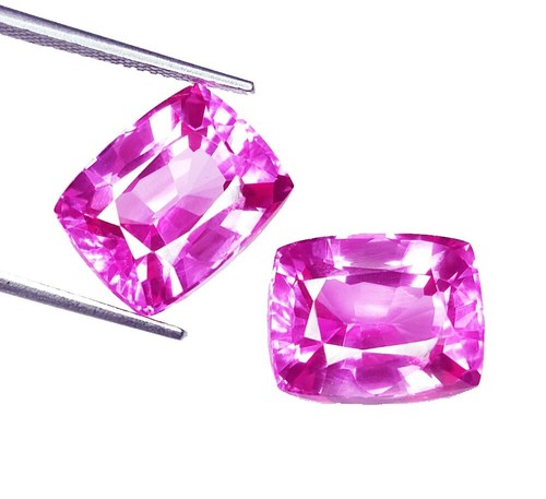 Par de gemas de zafiro rosa natural de 18,31 quilates con piedras preciosas sueltas certificadas WP03 - Imagen 8 de 12