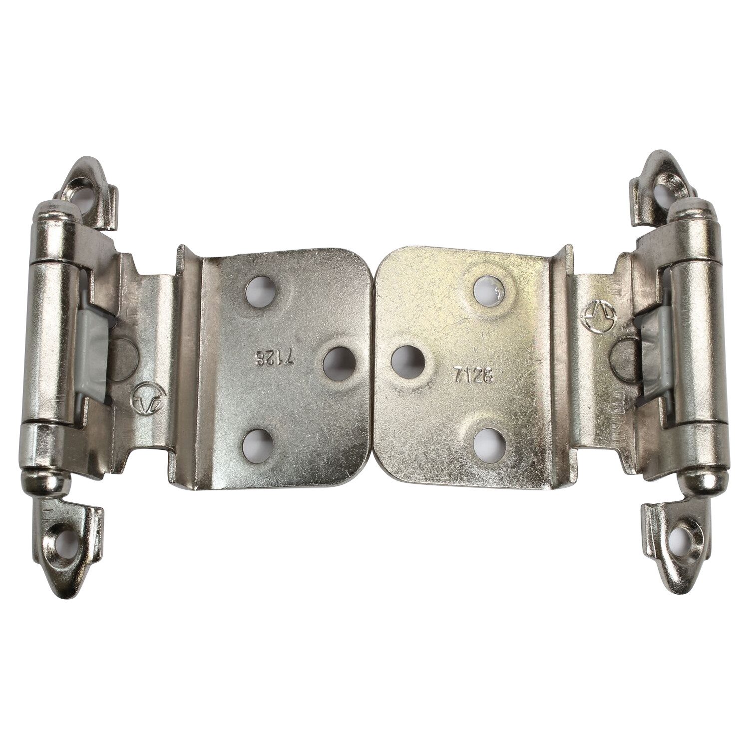 1 PAIR AMEROCK SATIN NICKEL FACE MOUNT SELF CLOSING 3/8" INSET HINGES BPR3428G10