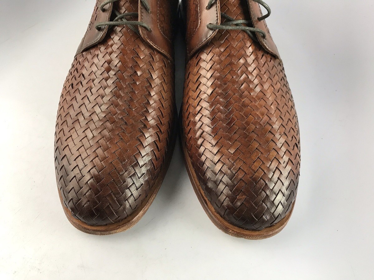 Robert Talbott Bolinas Brown Woven calfskin leather Derby  display picture 2