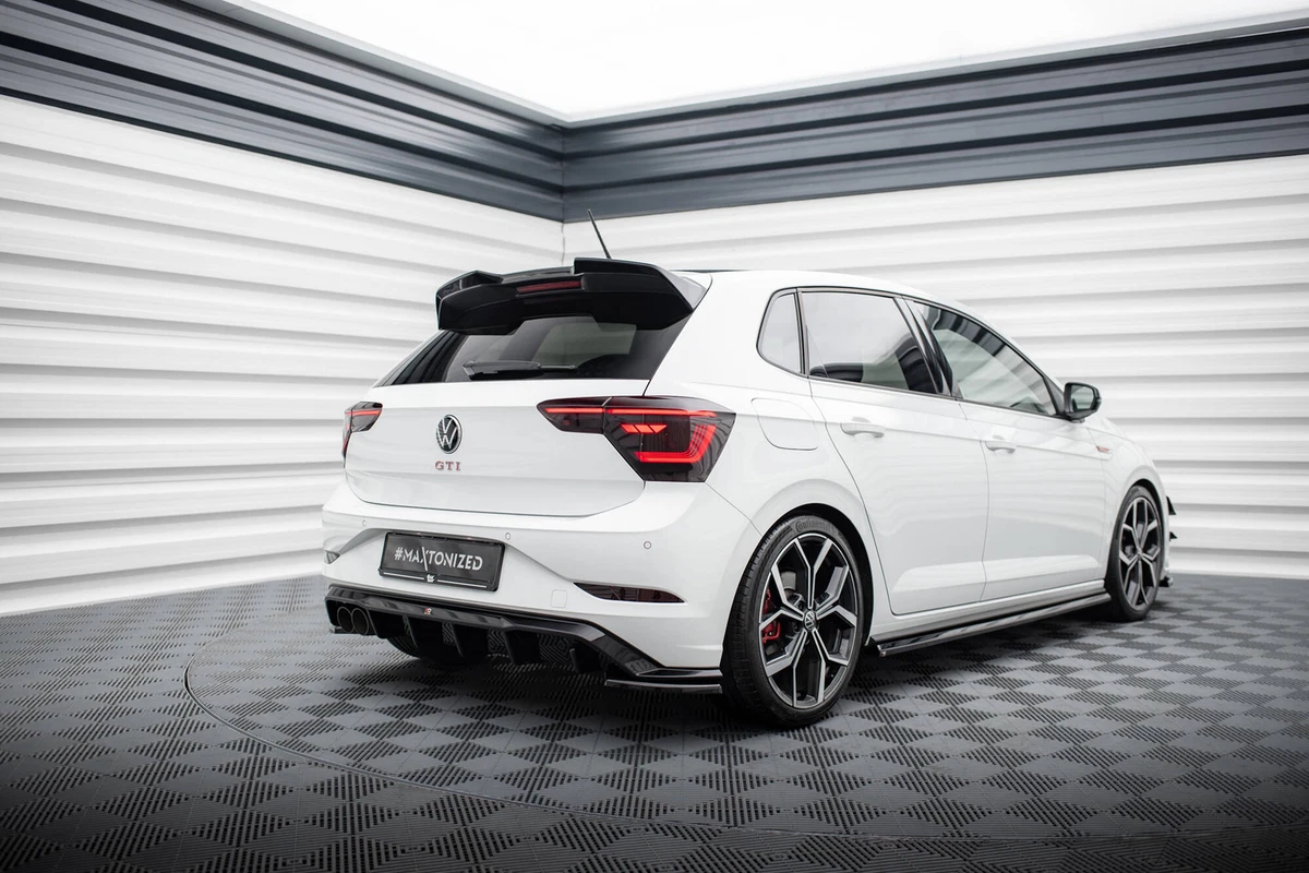 Diffusor Heck Ansatz für Volkswagen Polo GTI Mk6 Facelift schwarz 